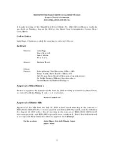 Minutes Of The Hazel Crest School District #152.5 School Finance Authority August 24, 2010