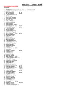 LENS ST REMY AMATEURS et MASTERS A 92 partants 1. MOSBEUX Christophe (Trooz), 74 km en 1h48’10“ (41,HOEBEN Kristof 3. MERTENS Andy