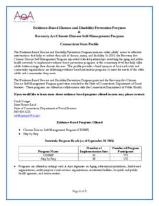 Evidence-Based Program Connecticut State Profile