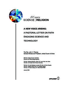 A New Voice Arising: A Pastoral Letter on Faith Engaging Science and Technology  The Rev. John H. Thomas