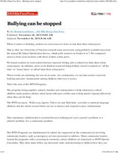 100 Mile House Free Press - Bullying can be stopped