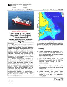 Newfoundland and Labrador Region  Ecosystem Status Report[removed]