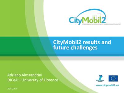 CityMobil2 TITLE A CTSresults FOR THE and future NEW ROME