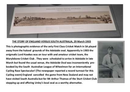 Adelaide Oval / Sturt Cricket Club / Adelaide / Unley Oval / Arthur Jenkins / Sports / Sport in Australia / Cricket