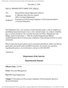 DOI Document -- Procedures for Processing Complaints of Discrimination Based on Sexual Orientation