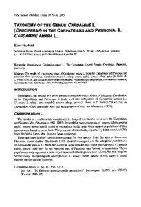 Folia Geobot. Phytotax., Praha, 30: 63-80, 1995  TAXONOMY OF THE GENUS CARDAMINE L.