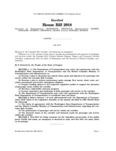 77th OREGON LEGISLATIVE ASSEMBLY[removed]Regular Session  Enrolled House Bill 2918 Sponsored