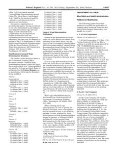 Federal Register / Vol. 67, No[removed]Friday, September 20, [removed]Notices Office (GPO) document entitled ‘‘General Wage Determinations Issued Under The Davis-Bacon And Related Acts,’’ shall be the minimum paid b