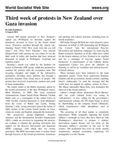 World Socialist Web Site  wsws.org Third week of protests in New Zealand over Gaza invasion