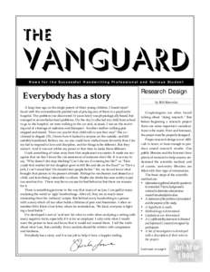 The  Vanguard News for the Successful Handwriting Professional and Serious Student  Everybody has a story
