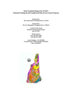 Final Technical Report for FY2008-2009 New Hampshire Geological Data Inventory