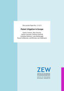 Dis­­cus­­si­­on Paper No[removed]Patent Litigation in Europe