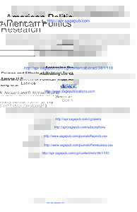 American Politics Research http://apr.sagepub.com Assessing the Causes and Effects of Political Trust Among U.S. Latinos Marisa A. Abrajano and R. Michael Alvarez