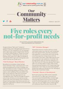 Our  Community Matters  • Edition 2 • April 2017