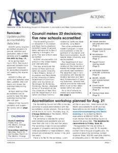 SCENT A ACEJMC  Newsletter of the Accrediting Council on Education in Journalism and Mass Communications