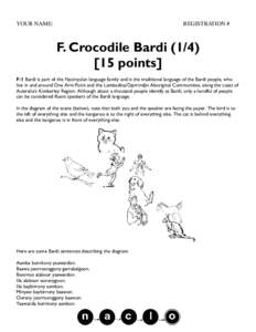 YOUR NAME:  REGISTRATION # F. Crocodile Bardipoints]
