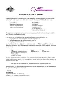 REGISTER OF POLITICAL PARTIES