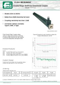 FLANN MICROWAVE Double Ridge Multihole Directional Coupler Series[removed] •	 Models 2GHz to 40GHz	 •	 Better than 40dB directivity full band