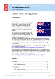 Social sciences official publications: Austrlia and New Zealand government documents