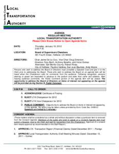 AGENDA REGULAR MEETING LOCAL TRANSPORTATION AUTHORITY Please Click Boxes Below to Open Agenda Items DATE: