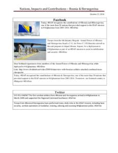 Nations, Impacts and Contributions – Bosnia & Herzegovina