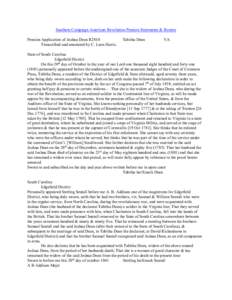 Southern Campaign American Revolution Pension Statements & Rosters Pension Application of Joshua Dean R2810 Transcribed and annotated by C. Leon Harris. Tabitha Dean