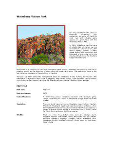 Waterberg Plateau Park  Towering sandstone cliffs, dinosaur