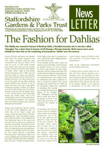 News Staffordshire Gardens & Parks Trust LETTER Newsletter of the Staffordshire Gardens and Parks Trust. Registered Charity No[removed].