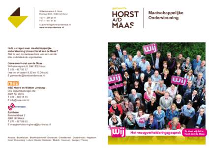 Wilhelminaplein 6, Horst PostbusAA Horst TF  Maatschappelijke