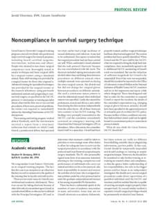 protocol review  Jerald Silverman, DVM, Column Coordinator noncompliance in survival surgery technique