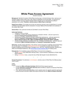 White Plaza Access Agreement