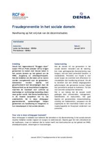 Microsoft Word - WHITEPAPER - DENSA RCF - Fraude preventie in het sociale domein anno 2015