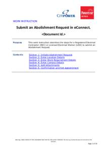 WORK INSTRUCTION  Submit an Abolishment Request in eConnect. <Document Id.> Purpose