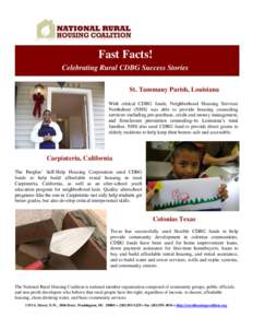 Fast Facts! St. Tammany Parish,Success Louisiana Celebrating Rural CDBG