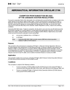 AIP Canada (ICAO) Aeronautical Information Circulars