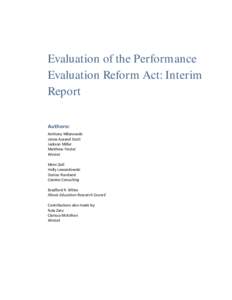 Evaluation of the Performance Evaluation Reform Act: Interim Report
