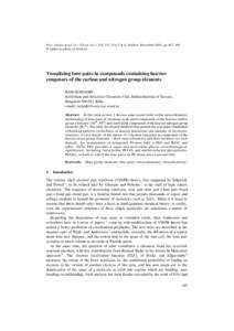 Proc. Indian Acad. Sci. (Chem. Sci.), Vol. 113, Nos 5 & 6, October–December 2001, pp 487–496  Indian Academy of Sciences Visualizing lone pairs in compounds containing heavier congeners of the carbon and nitrogen 