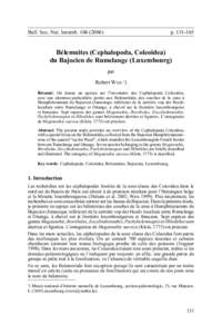 Bull. Soc. Nat. luxemb[removed]p[removed]Bélemnites (Cephalopoda, Coleoidea) du Bajocien de Rumelange (Luxembourg)
