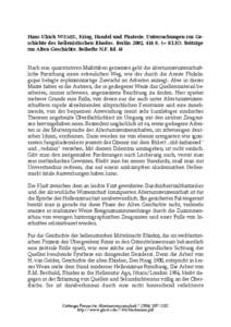 Hans-Ulrich WIEMER, Krieg, Handel und Piraterie. Untersuchungen zur Geschichte des hellenistischen Rhodos. Berlin 2002, 416 S. (= KLIO. Beiträge zur Alten Geschichte. Beihefte N.F. Bd. 6)