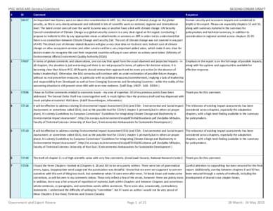 IPCC WGII AR5 General Comment  SECOND-ORDER DRAFT #