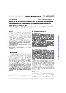 BIOINFORMATICS APPLICATIONS NOTE Gene expression Vol. 28 no, pages 288–289 doi:bioinformatics/btr645