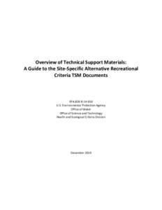 Overview of Technical Support Materials: A Guide to the Site-Specific Alternative Criteria TSM Documents