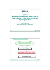 Assessment of the Global Water Cycle in the 21st Century, by Stefan Hagemann