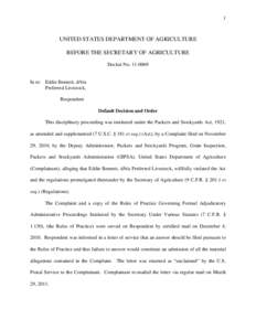 Auction / Livestock / Plaintiff / Business / Law / Agriculture / Food law / Packers and Stockyards Act / Grain Inspection /  Packers and Stockyards Administration