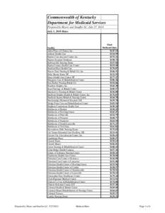 Commonwealth of Kentucky Department for Medicaid Services Prepared by Myers and Stauffer LC, July 27, 2010 July 1, 2010 Rates  Facility