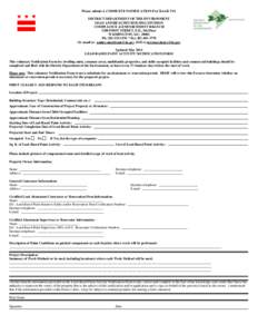 Please submit A COMPLETE NOTIFICATION PACKAGE TO: DISTRICT DEPARTMENT OF THE ENVIRONMENT LEAD AND HEALTHY HOUSING DIVISION COMPLIANCE & ENFORCEMENT BRANCH 1200 FIRST STREET, N.E., 5th Floor WASHINGTON, D.C[removed]