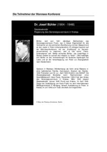 Die Teilnehmer der Wannsee-Konferenz  Dr. Josef Bühler[removed])