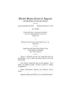 United States Court of Appeals FOR THE DISTRICT OF COLUMBIA CIRCUIT Argued September 24, 2014  Decided December 12, 2014