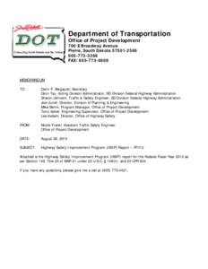 Department of Transportation Office of Project Development 700 E Broadway Avenue Pierre, South Dakota[removed][removed]FAX: [removed]