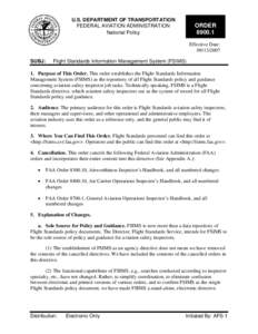 U.S. DEPARTMENT OF TRANSPORTATION FEDERAL AVIATION ADMINISTRATION National Policy ORDER[removed]